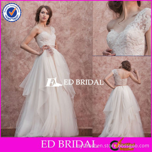 XL466 2014 new fashion one shoulder lace applique pink sash 2013 wedding dresses for pregnant women